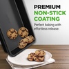 image:imageNutriChef 2Piece NonStick Black Cookie Sheets  Versatile amp Durable NonToxic Carbon Steel Bakeware Sets Stackable Baking Tray for Cookies Brownies Jelly rolls  Oven Safe amp Easy CleanBlack