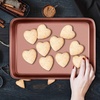 image:imageNutriChef 2Piece NonStick Black Cookie Sheets  Versatile amp Durable NonToxic Carbon Steel Bakeware Sets Stackable Baking Tray for Cookies Brownies Jelly rolls  Oven Safe amp Easy CleanRose Gold
