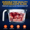image:imageNutriChef 3 Pieces Measuring Cups  BPAFree Premium Heat Resistant Borosilicate Glass Measuring Cups w Handle Precise Measurement w Oz amp Ml Scale in 250ml 500ml amp 1000ml Microwave amp Oven Safe500 ml