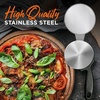 image:imageNutriChef 4Inch Pizza Cutter Wheel  Sharp Stainless Steel Slicer with Builtin Finger Guard amp NonSlip Plastic Handle  Cuts Through Crusts Bread Pies Dough amp More  Dishwasher Safe