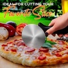 image:imageNutriChef 4Inch Pizza Cutter Wheel  Sharp Stainless Steel Slicer with Builtin Finger Guard amp NonSlip Plastic Handle  Cuts Through Crusts Bread Pies Dough amp More  Dishwasher Safe