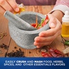 image:imageNutriChef 6 Mortar and Pestle Set  Heavy Duty 100 Natural Unpolished Granite  Slip Resistant Molcajete Stone Bowl  Make Fresh Guacamole Salsa Crush Herbs amp Spices  2 Cup Capacity Gray