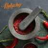 image:imageNutriChef 6 Mortar and Pestle Set  Heavy Duty 100 Natural Unpolished Granite  Slip Resistant Molcajete Stone Bowl  Make Fresh Guacamole Salsa Crush Herbs amp Spices  2 Cup Capacity Gray