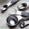 image:imageNutriChef 6Piece Magnetic Measuring Spoon Set  Stainless Steel Stackable Dual Sided Nesting Teaspoon to Tablespoon For Dry amp Liquid Ingredients Stylish Rustproof amp EasytoClean  Silver