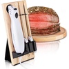 image:imageNutriChef Electric Carving Turkey Slicer Kitchen Knife  For Thanksgiving  Portable Electrical Food Cutter Knife Set with Carve Blades amp Wood Stand  Cuts Meat Bread Cheese amp Fruit  White