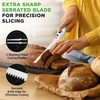 image:imageNutriChef Electric Carving Turkey Slicer Kitchen Knife  For Thanksgiving  Portable Electrical Food Cutter Knife Set with Carve Blades amp Wood Stand  Cuts Meat Bread Cheese amp Fruit  White