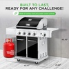 image:imageNutriChef HeavyDuty 5Burner Propane Gas Grill  Stainless Steel Grill 4 Main Burner with 1 side burner 52000 BTU Grilling Capacity Electronic Ignition System Builtin Thermometer  NCGRIL2Silver