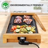 image:imageNutriChef Household Smokeless Indoor Grill Nonstick Electric Grill Detachable Bamboo Tempaerature Control Adjustable Temperature Knob For Indoor BBQs with no smoke Black