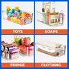 image:imageNutriChef Set of 8 Refrigerator Bins4 Wide and 4 Narrow Stackable Fridge Organizers for Freezer Kitchen Countertops CabinetsDesigned with Practical Carry Handles and Interior 8 containers Clear8Piece