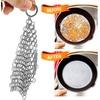 image:imageNutriChef Stainless Steel Cast Iron Cleaner  394x394 Rustproof Dishwasher Safe Chainmail Metal Scraper Cleaning Tool for Preseasoned Pans Pot Dutch Oven Skillet Wok Waffle Iron  NutriChef NCCISSC84