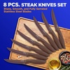 image:imageNutriChef Steak Knife Set of 8  Premium Serrated Stainless Steel Kitchen Knife Set  Ergonomic Design Sharp Blades NonStick amp RustResistant  Perfect for Home BBQs amp Restaurants BlackBrown