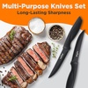 image:imageNutriChef Steak Knife Set of 8  Premium Serrated Stainless Steel Kitchen Knife Set  Ergonomic Design Sharp Blades NonStick amp RustResistant  Perfect for Home BBQs amp Restaurants BlackBlack