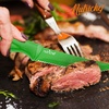 image:imageNutriChef Steak Knife Set of 8  Premium Serrated Stainless Steel Kitchen Knife Set  Ergonomic Design Sharp Blades NonStick amp RustResistant  Perfect for Home BBQs amp Restaurants BlackGreen