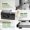 image:imageNutrichef Electric Meat Slicer  200W Automatic Meat Deli amp Bread Slicer  Adjustable Dial for 015mm Cutting Range Thickness  Removable 75 IN Stainless Steel Blade amp Food Pusher for Safety Black