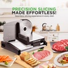 image:imageNutrichef Electric Meat Slicer  200W Automatic Meat Deli amp Bread Slicer  Adjustable Dial for 015mm Cutting Range Thickness  Removable 75 IN Stainless Steel Blade amp Food Pusher for Safety Black