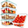 image:imageNutriChef 10 Piece Glass Food Storage Containers with Lids  30 oz Meal Prep Containers Reusable  Airtight Glass Lunch Containers for Food Storage  Freezer to Oven Safe  BlueGreen
