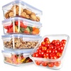 image:imageNutriChef 10 Piece Glass Food Storage Containers with Lids  30 oz Meal Prep Containers Reusable  Airtight Glass Lunch Containers for Food Storage  Freezer to Oven Safe  BlueBlue
