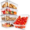 image:imageNutriChef 10 Piece Glass Food Storage Containers with Lids  30 oz Meal Prep Containers Reusable  Airtight Glass Lunch Containers for Food Storage  Freezer to Oven Safe  BlueGray