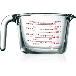 image:imageNutriChef 3 Pieces Measuring Cups  BPAFree Premium Heat Resistant Borosilicate Glass Measuring Cups w Handle Precise Measurement w Oz amp Ml Scale in 250ml 500ml amp 1000ml Microwave amp Oven Safe500 ml
