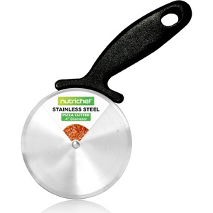 image:imageNutriChef 4Inch Pizza Cutter Wheel  Sharp Stainless Steel Slicer with Builtin Finger Guard amp NonSlip Plastic Handle  Cuts Through Crusts Bread Pies Dough amp More  Dishwasher Safe