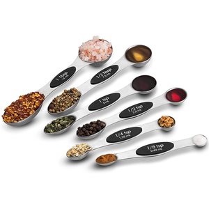 image:imageNutriChef 6Piece Magnetic Measuring Spoon Set  Stainless Steel Stackable Dual Sided Nesting Teaspoon to Tablespoon For Dry amp Liquid Ingredients Stylish Rustproof amp EasytoClean  Silver