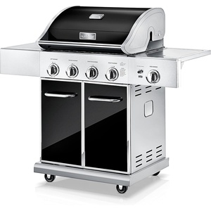 image:imageNutriChef HeavyDuty 5Burner Propane Gas Grill  Stainless Steel Grill 4 Main Burner with 1 side burner 52000 BTU Grilling Capacity Electronic Ignition System Builtin Thermometer  NCGRIL2Silver