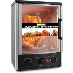image:imageNutriChef MultiFunction Rotisserie Countertop Oven  24 Quart Vertical Glass Door Convection Oven for Rotisserie Roasting amp Broiling  Timer amp Temperature Control  134 x 122 x 189Black