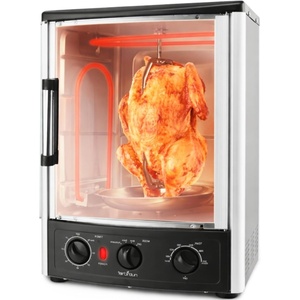 image:imageNutriChef MultiFunction Rotisserie Countertop Oven  24 Quart Vertical Glass Door Convection Oven for Rotisserie Roasting amp Broiling  Timer amp Temperature Control  134 x 122 x 189Matte Black