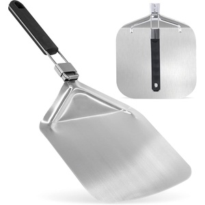 image:imageNutriChef Nonstick Pizza Peel  16 x 12 Aluminum Pizza Paddle w Folding Rubber Handle  Oven Grill amp Dishwasher Safe