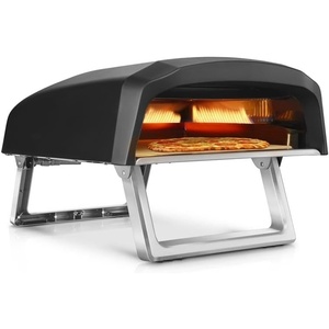 image:imageNutriChef Portable Outdoor Gas Pizza Oven  Includes Foldable Feet Adjustable Heat Control Dial Burner Stone amp Regulator Hose  Cooks 12 Pizza in 60 Seconds  2524 x 1614 x 1240 INMatte Black