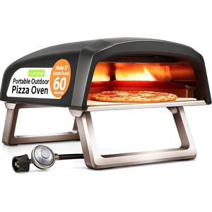 image:imageNutriChef Portable Outdoor Gas Pizza Oven  Includes Foldable Feet Adjustable Heat Control Dial Burner Stone amp Regulator Hose  Cooks 12 Pizza in 60 Seconds  2524 x 1614 x 1240 INBlack