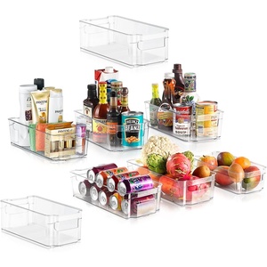 image:imageNutriChef Set of 8 Refrigerator Bins4 Wide and 4 Narrow Stackable Fridge Organizers for Freezer Kitchen Countertops CabinetsDesigned with Practical Carry Handles and Interior 8 containers Clear8Piece