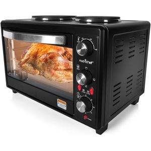 image:imageUpdated Premium Version Multifunction Grill Oven Dual Hot Plate Toaster Oven wRotisserie GrillGriddle Top Countertop Convection Oven wWire Grill Rack Baking Tray Skewers Tray HandlesSilver