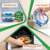 image:image24Piece Glass Food Storage Containers  Stackable Superior Glass Mealprep Containers wNewly Innovated Hinged BPAFree 100 Leakproof Locking Lids  FreezertoOvenSafe  NutriChef NCGLBU5 BlueBlue
