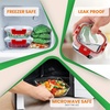 image:image24Piece Glass Food Storage Containers  Stackable Superior Glass Mealprep Containers wNewly Innovated Hinged BPAFree 100 Leakproof Locking Lids  FreezertoOvenSafe  NutriChef NCGLBU5 BlueRed