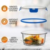 image:image24Piece Glass Food Storage Containers  Stackable Superior Glass Mealprep Containers wNewly Innovated Hinged BPAFree 100 Leakproof Locking Lids  FreezertoOvenSafe  NutriChef NCGLBU5 BlueBlue