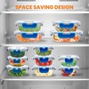 image:imageNutriChef 24pcs Glass Food Storage Containers 12 Stackable Heavy Duty Meal Prep Containers w 12 Airtight Lids Microwave Freezer amp Dishwasher Safe for Food Snacks Fruit amp More GrayBlue