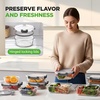 image:imageNutriChef 24pcs Glass Food Storage Containers 12 Stackable Heavy Duty Meal Prep Containers w 12 Airtight Lids Microwave Freezer amp Dishwasher Safe for Food Snacks Fruit amp More GrayGray