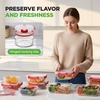 image:imageNutriChef 24pcs Glass Food Storage Containers 12 Stackable Heavy Duty Meal Prep Containers w 12 Airtight Lids Microwave Freezer amp Dishwasher Safe for Food Snacks Fruit amp More GrayRed