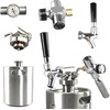 image:imageNutriChef Pressurized Growler Tap System  Stainless Steel Mini Keg Dispenser Portable Kegerator Kit  Co2 Pressure Regulator Keeps Carbonation for Craft Beer Draft and Homebrew  64oz