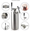 image:imageNutriChef Pressurized Growler Tap System  Stainless Steel Mini Keg Dispenser Portable Kegerator Kit  Co2 Pressure Regulator Keeps Carbonation for Craft Beer Draft and Homebrew  PKBRTP100 128ozSingle Wall
