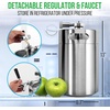image:imageNutriChef Pressurized Growler Tap System 128oz DoubleWalled Stainless Steel Mini Keg Dispenser Portable Kegerator Kit Co2 Pressure Regulator Keeps Carbonation for Craft Beer Draft and HomebrewDouble Wall