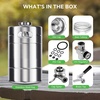 image:imageNutriChef Pressurized Growler Tap System 128oz DoubleWalled Stainless Steel Mini Keg Dispenser Portable Kegerator Kit Co2 Pressure Regulator Keeps Carbonation for Craft Beer Draft and HomebrewSingle Wall