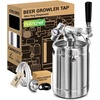 image:imageNutriChef Pressurized Growler Tap System 128oz DoubleWalled Stainless Steel Mini Keg Dispenser Portable Kegerator Kit Co2 Pressure Regulator Keeps Carbonation for Craft Beer Draft and HomebrewSingle Wall