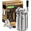 image:imageNutriChef Pressurized Growler Tap System 64oz Stainless Steel Mini Keg Dispenser Portable Kegerator Kit Co2 Pressure Regulator Keeps Carbonation for Craft Beer Draft and Homebrew