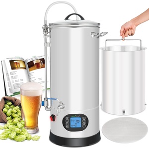 image:imageNutriChef All In One Home Beer Brewing Mash and Boil Device with Circulation Pump 5Piece Maker Machine Set 9 Gallon 1600w Max wLCD Display Programmable MultiStep Control System Stainless SteelRecirculation Pump