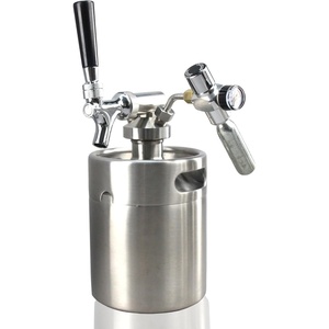 image:imageNutriChef Pressurized Growler Tap System  Stainless Steel Mini Keg Dispenser Portable Kegerator Kit  Co2 Pressure Regulator Keeps Carbonation for Craft Beer Draft and Homebrew  64oz