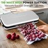 image:imageNutriChef Food Vacuum Sealer Machine Stainless Steel Automatic Air Sealing System for DryMoist Foods LED Touch Controls Includes Vacuum Hose Bag Roll and Wine Stopper 110W Suction Power 14x6Silver