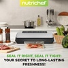 image:imageNutriChef Food Vacuum Sealer Machine Stainless Steel Automatic Air Sealing System for DryMoist Foods LED Touch Controls Includes Vacuum Hose Bag Roll and Wine Stopper 110W Suction Power 14x6Stainless Steel