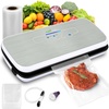 image:imageNutriChef Food Vacuum Sealer Machine Stainless Steel Automatic Air Sealing System for DryMoist Foods LED Touch Controls Includes Vacuum Hose Bag Roll and Wine Stopper 110W Suction Power 14x6Silver